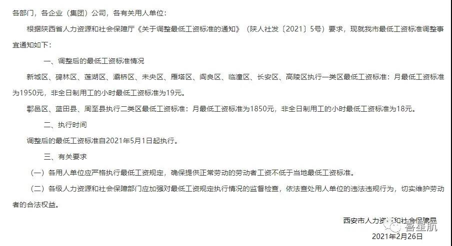 5月1日起陜西這些人最低工資標(biāo)準(zhǔn)均增加150！(圖1)